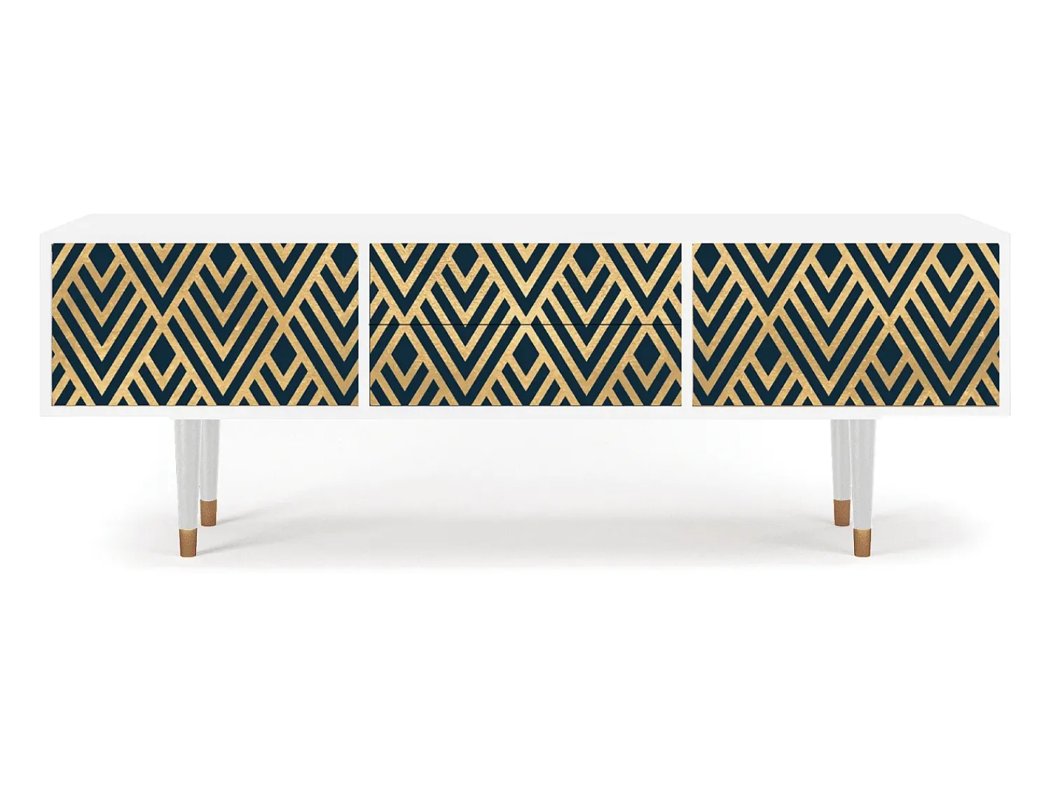 Mueble de TV - 170х59х48 cm - T4 - Egypt Triangles, Branco^ Móvel De Tv