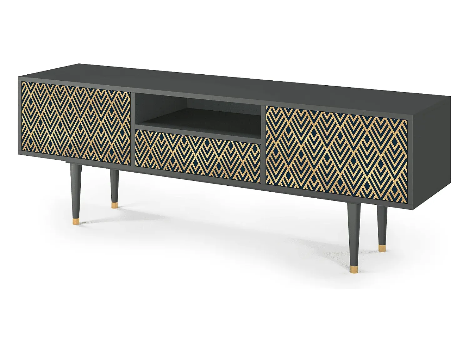 Mueble de TV - 170х59х41 cm - T6 - Egypt Triangles, Antracite^ Móvel De Tv