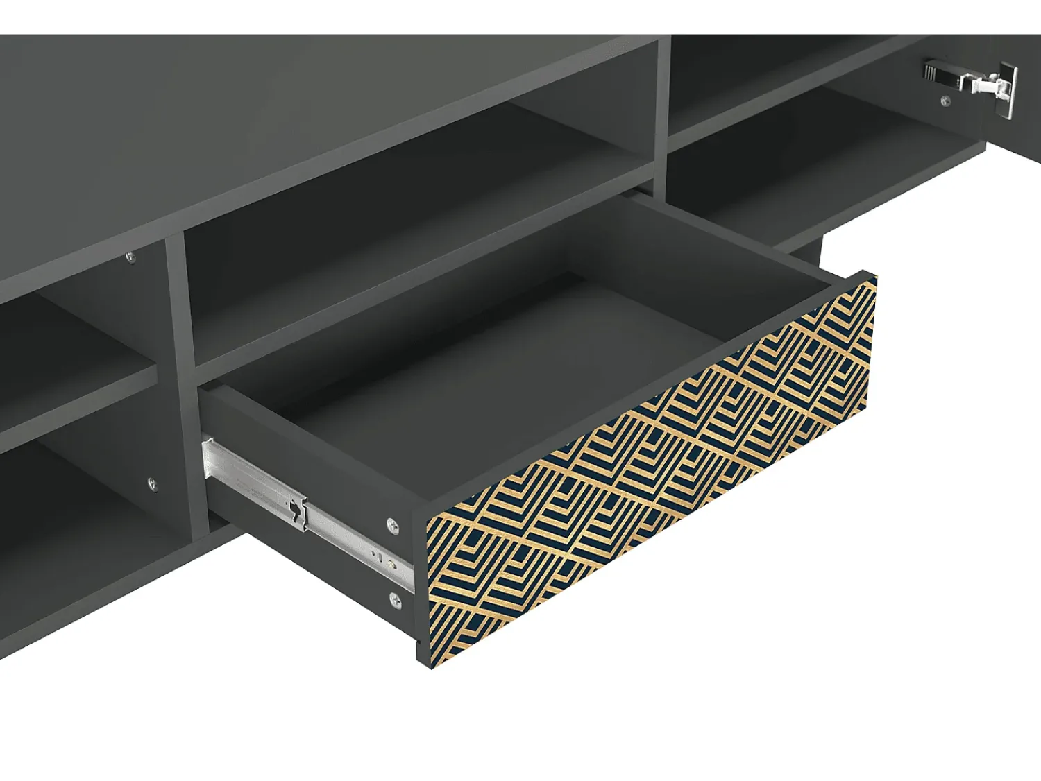 Mueble de TV - 170х59х41 cm - T6 - Egypt Triangles, Antracite^ Móvel De Tv