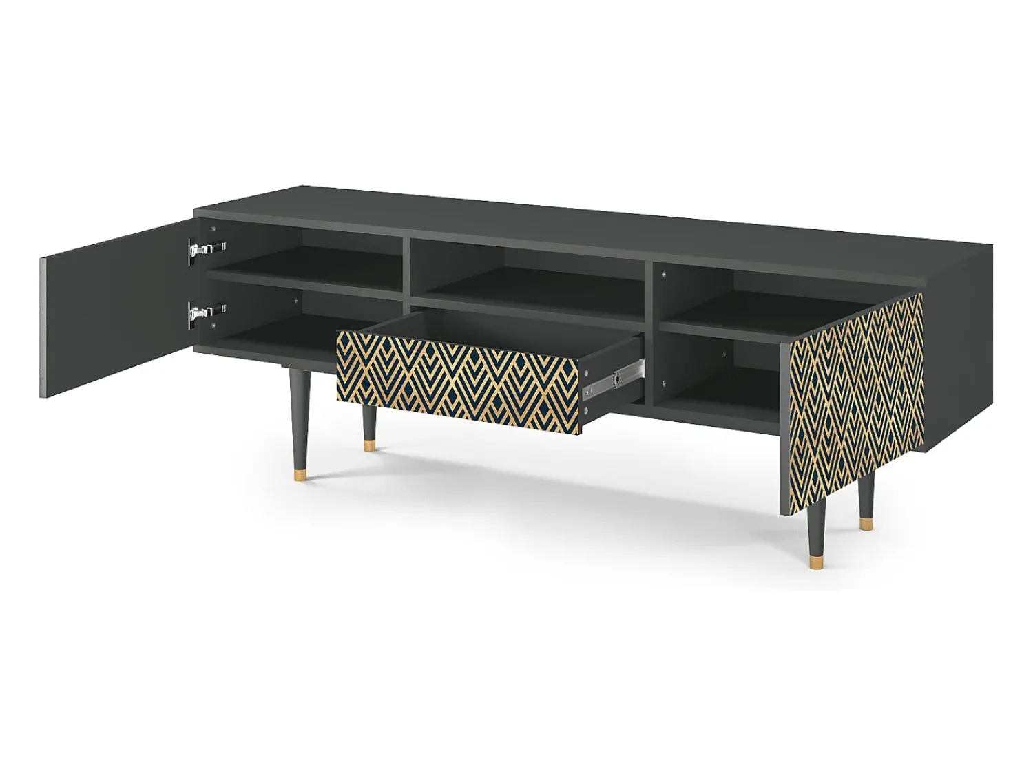 Mueble de TV - 170х59х41 cm - T6 - Egypt Triangles, Antracite^ Móvel De Tv