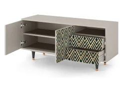 Móvel De Tv* Mueble de TV - 125х56х41 cm - T7 - Egypt Triangles, Areia Bege