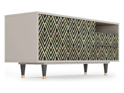 Móvel De Tv* Mueble de TV - 125х56х41 cm - T7 - Egypt Triangles, Areia Bege