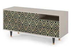 Móvel De Tv* Mueble de TV - 125х56х41 cm - T7 - Egypt Triangles, Areia Bege