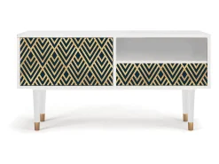 Móvel De Tv| Mueble de TV - 115х59х48 cm - T3 - Egypt Triangles, Branco Bege
