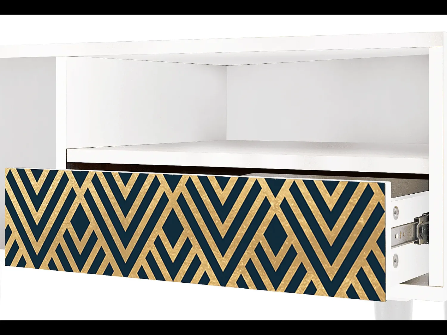 Móvel De Tv| Mueble de TV - 115х59х48 cm - T3 - Egypt Triangles, Branco Bege