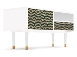 Móvel De Tv| Mueble de TV - 115х59х48 cm - T3 - Egypt Triangles, Branco Bege