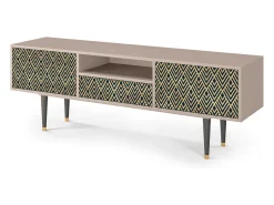 Móvel De Tv| Mueble de TV - 170х59х41 cm - T6 - Egypt Triangles, Latte Bege
