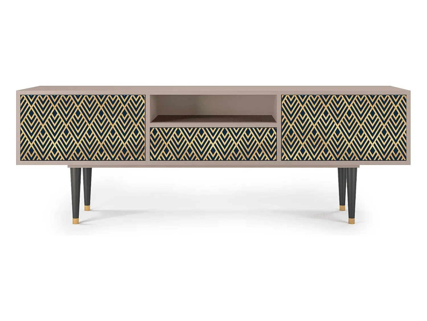 Móvel De Tv| Mueble de TV - 170х59х41 cm - T6 - Egypt Triangles, Latte Bege