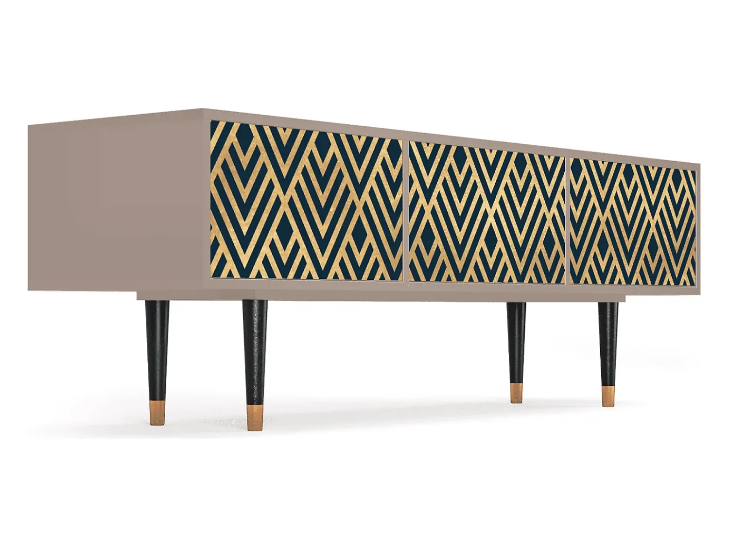 Best Mueble de TV - 170х59х48 cm - T4 - Egypt Triangles, Latte Bege