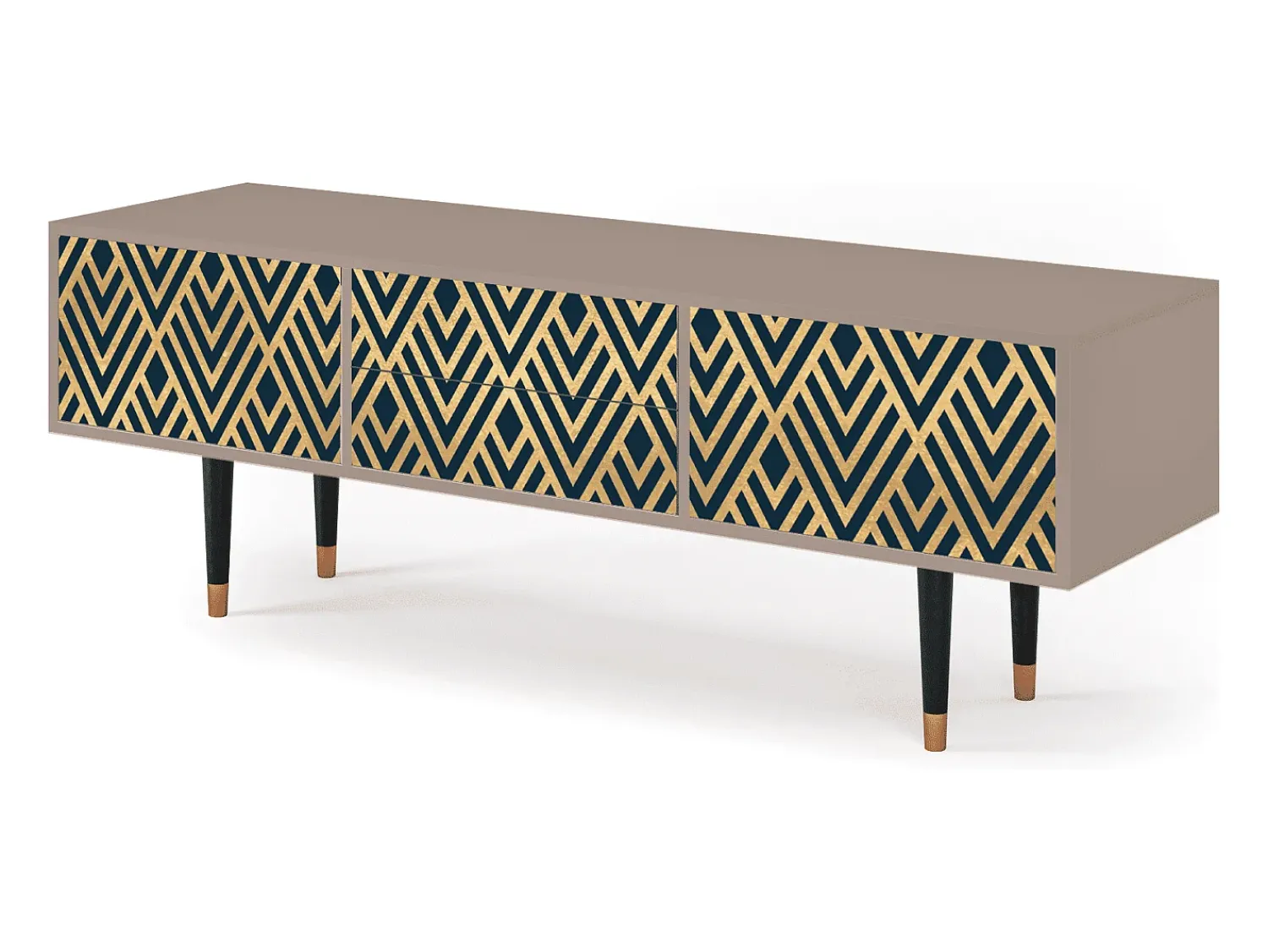 Best Mueble de TV - 170х59х48 cm - T4 - Egypt Triangles, Latte Bege