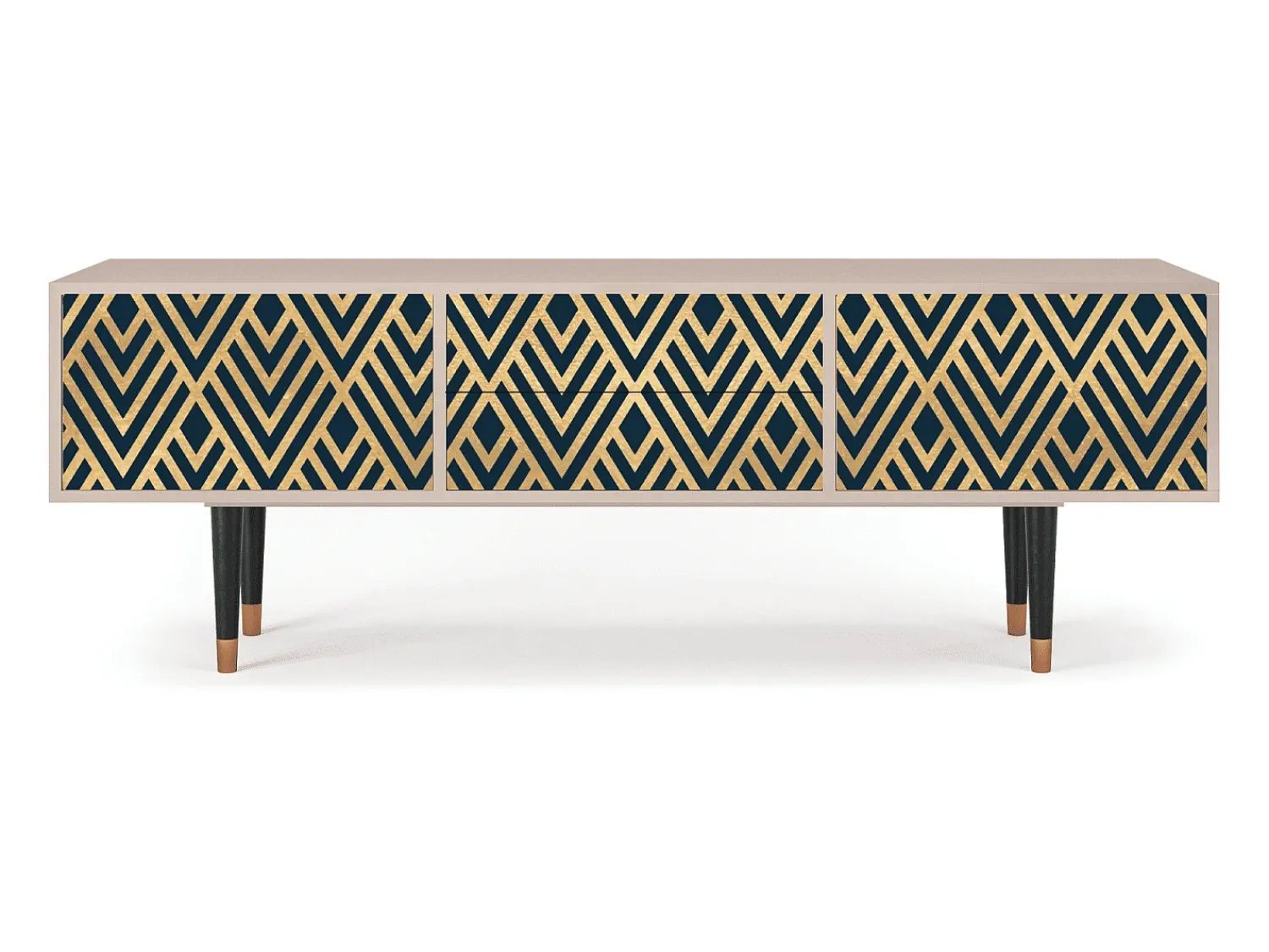 Best Mueble de TV - 170х59х48 cm - T4 - Egypt Triangles, Latte Bege