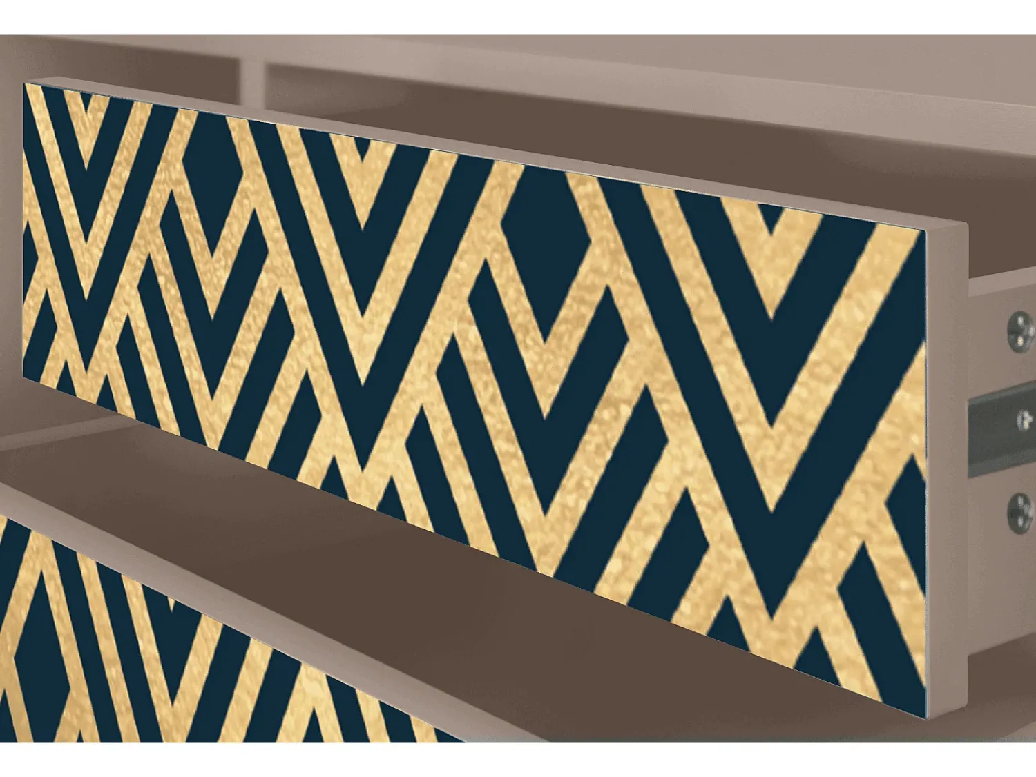Best Mueble de TV - 170х59х48 cm - T4 - Egypt Triangles, Latte Bege