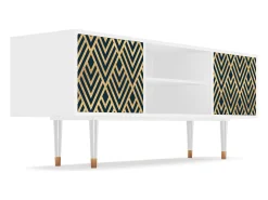 Best Mueble de TV - 170х69х48 cm - T2 - Egypt Triangles, Branco Bege
