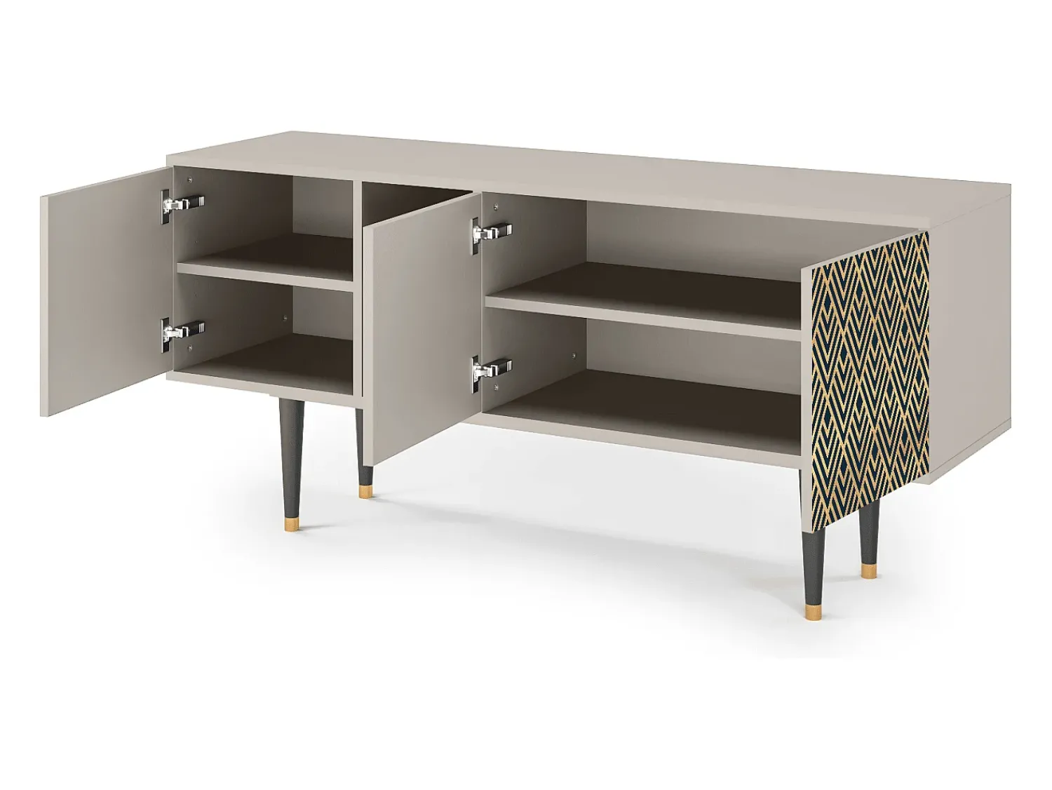 Mueble de TV - 150х69х41 cm - T5 - Egypt Triangles, Areia^ Móvel De Tv
