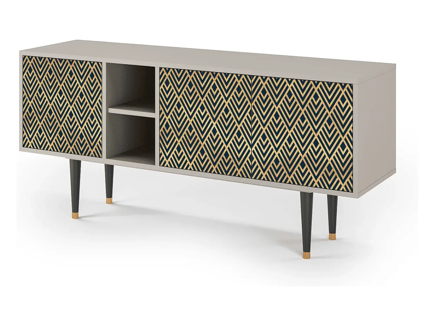 Mueble de TV - 150х69х41 cm - T5 - Egypt Triangles, Areia^ Móvel De Tv