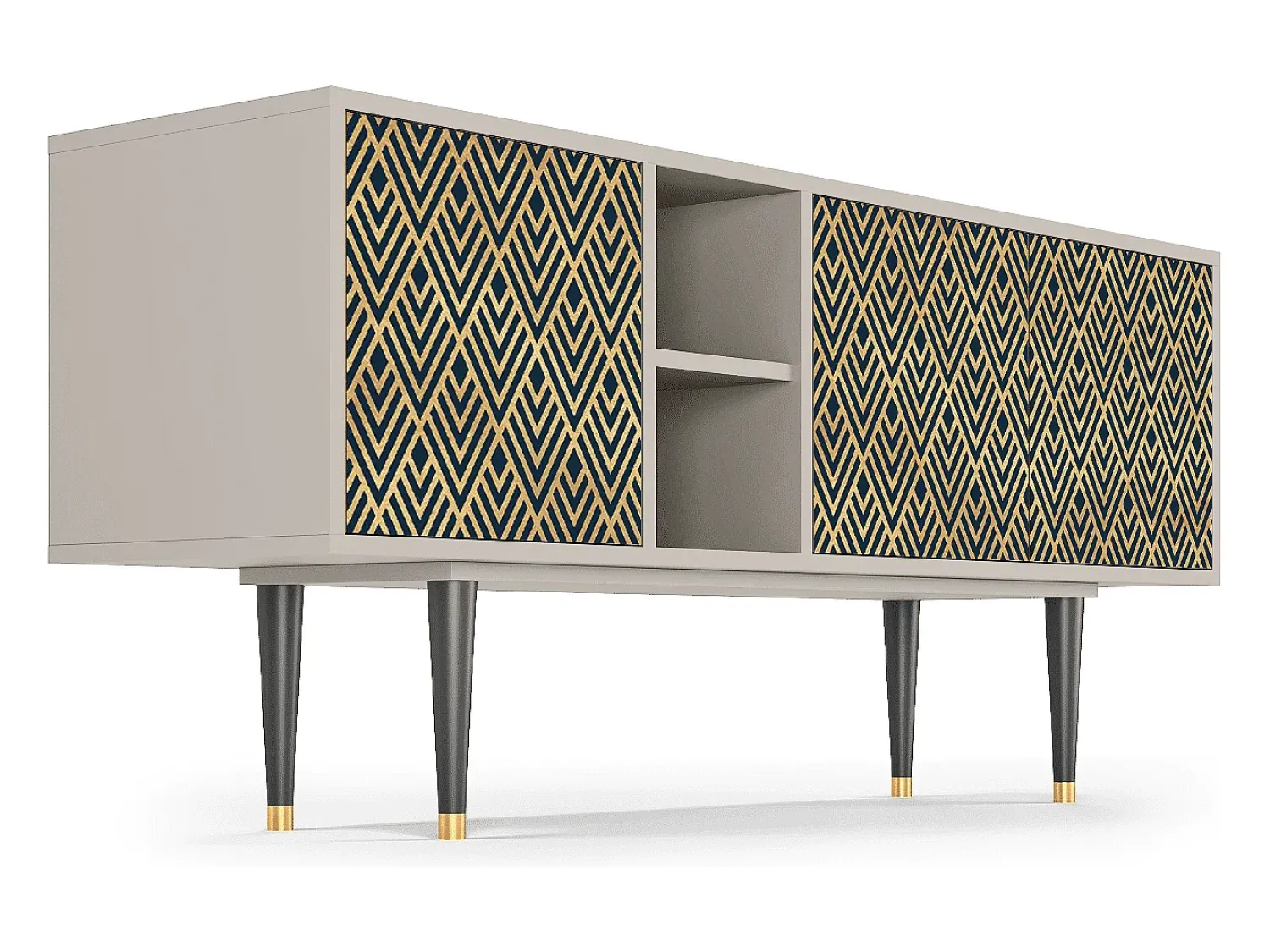 Mueble de TV - 150х69х41 cm - T5 - Egypt Triangles, Areia^ Móvel De Tv