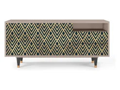 Móvel De Tv| Mueble de TV - 125х56х41 cm - T7 - Egypt Triangles, Latte Bege