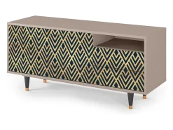 Móvel De Tv| Mueble de TV - 125х56х41 cm - T7 - Egypt Triangles, Latte Bege
