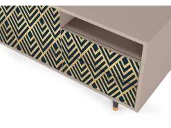 Móvel De Tv| Mueble de TV - 125х56х41 cm - T7 - Egypt Triangles, Latte Bege