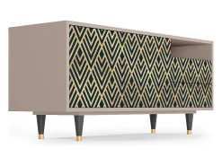 Móvel De Tv| Mueble de TV - 125х56х41 cm - T7 - Egypt Triangles, Latte Bege