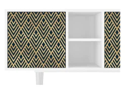 Sale Mueble de TV - 150х69х41 cm - T5 - Egypt Triangles, Branco Bege