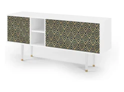 Sale Mueble de TV - 150х69х41 cm - T5 - Egypt Triangles, Branco Bege