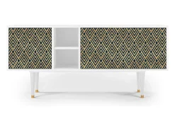 Sale Mueble de TV - 150х69х41 cm - T5 - Egypt Triangles, Branco Bege