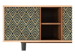 Móvel De Tv| Mueble de TV - 150х69х41 cm - T5 - Egypt Triangles, Nogueira Castanho