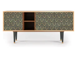Móvel De Tv| Mueble de TV - 150х69х41 cm - T5 - Egypt Triangles, Nogueira Castanho
