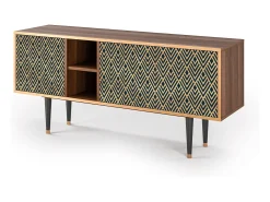 Móvel De Tv| Mueble de TV - 150х69х41 cm - T5 - Egypt Triangles, Nogueira Castanho