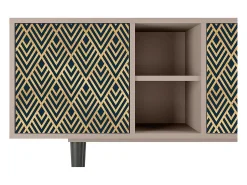 Mueble de TV - 150х69х41 cm - T5 - Egypt Triangles, Latte^ Móvel De Tv