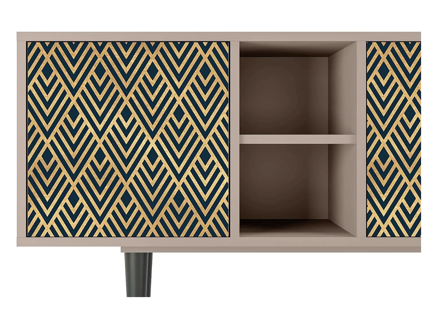 Mueble de TV - 150х69х41 cm - T5 - Egypt Triangles, Latte^ Móvel De Tv
