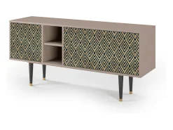 Mueble de TV - 150х69х41 cm - T5 - Egypt Triangles, Latte^ Móvel De Tv