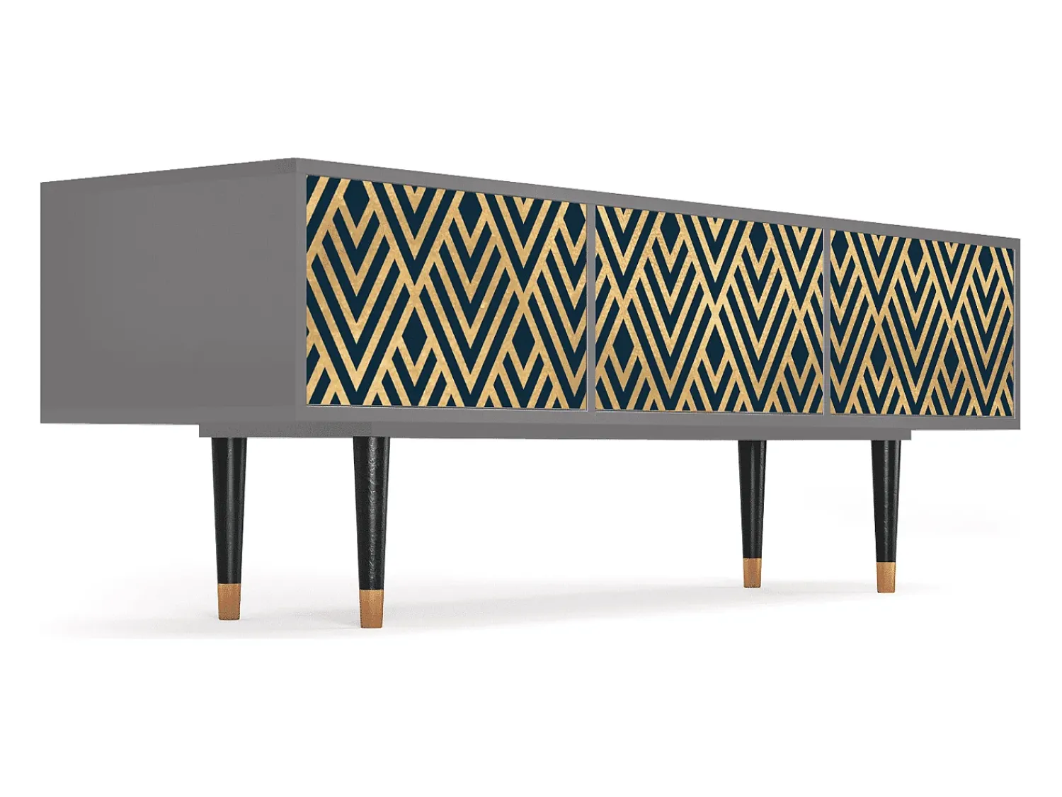 Mueble de TV - 170х59х48 cm - T4 - Egypt Triangles, Cinza^ Móvel De Tv