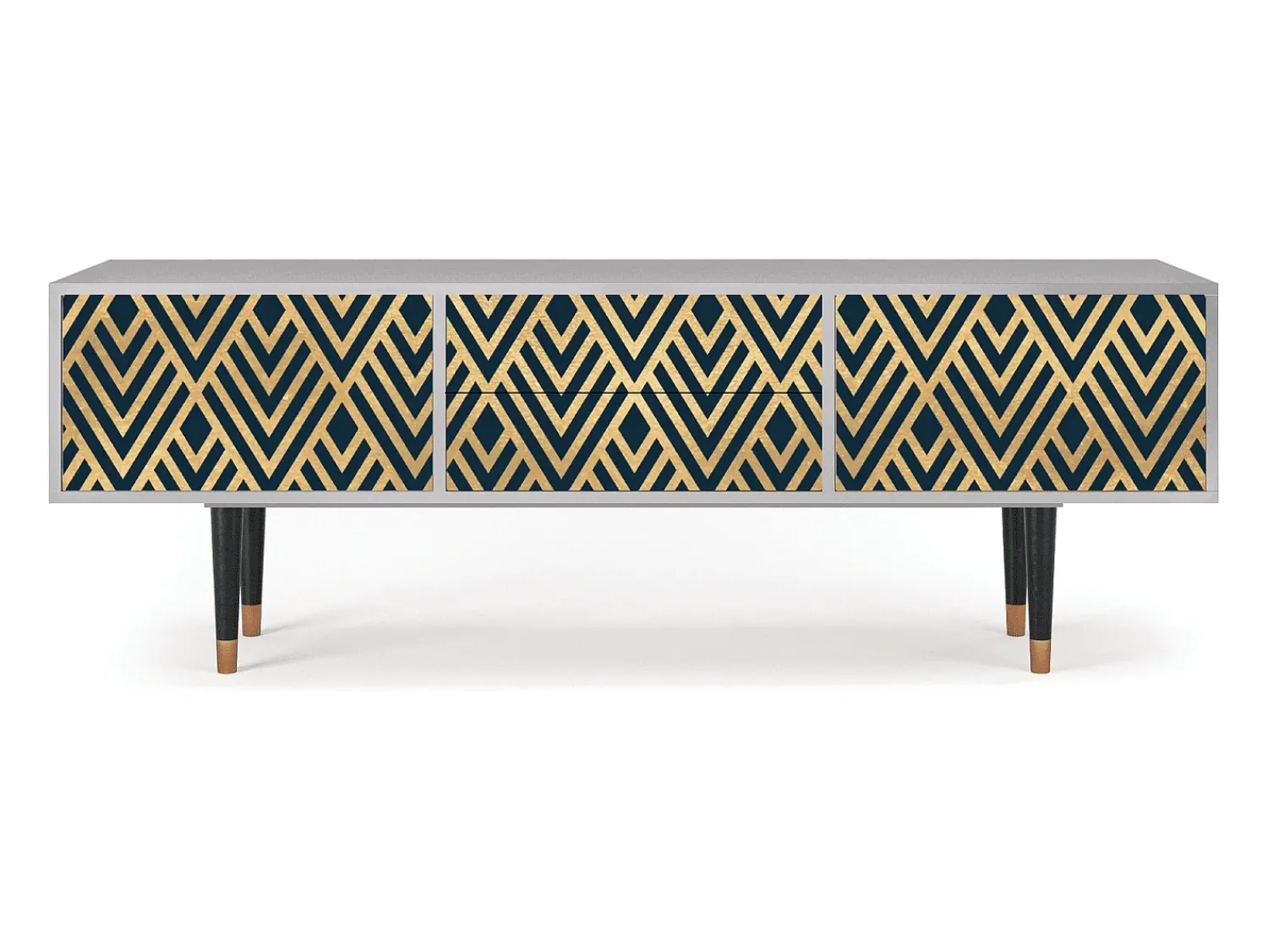 Mueble de TV - 170х59х48 cm - T4 - Egypt Triangles, Cinza^ Móvel De Tv