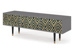 Mueble de TV - 170х59х48 cm - T4 - Egypt Triangles, Cinza^ Móvel De Tv
