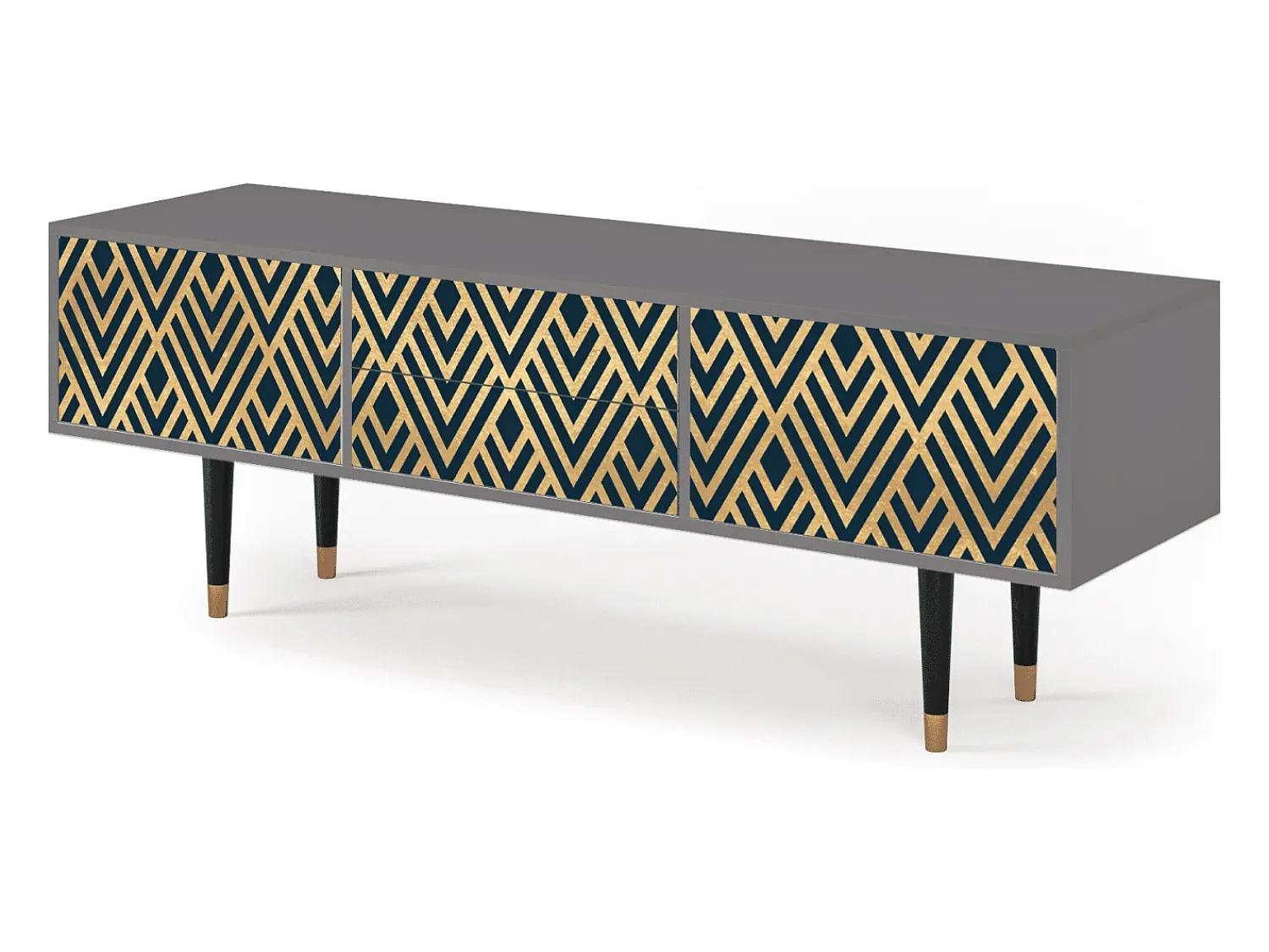 Mueble de TV - 170х59х48 cm - T4 - Egypt Triangles, Cinza^ Móvel De Tv