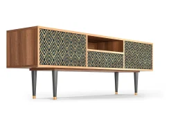 Mueble de TV - 170х59х41 cm - T6 - Egypt Triangles, Nogueira Castanho