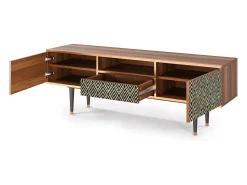 Mueble de TV - 170х59х41 cm - T6 - Egypt Triangles, Nogueira Castanho
