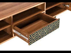 Mueble de TV - 170х59х41 cm - T6 - Egypt Triangles, Nogueira Castanho