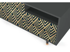 Hot Mueble de TV - 125х56х41 cm - T7 - Egypt Triangles, Antracite Cinza antracite