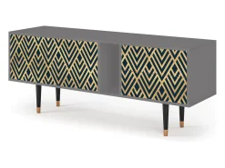 Mueble de TV - 170х69х48 cm - T1 - Egypt Triangles, Cinza^ Móvel De Tv