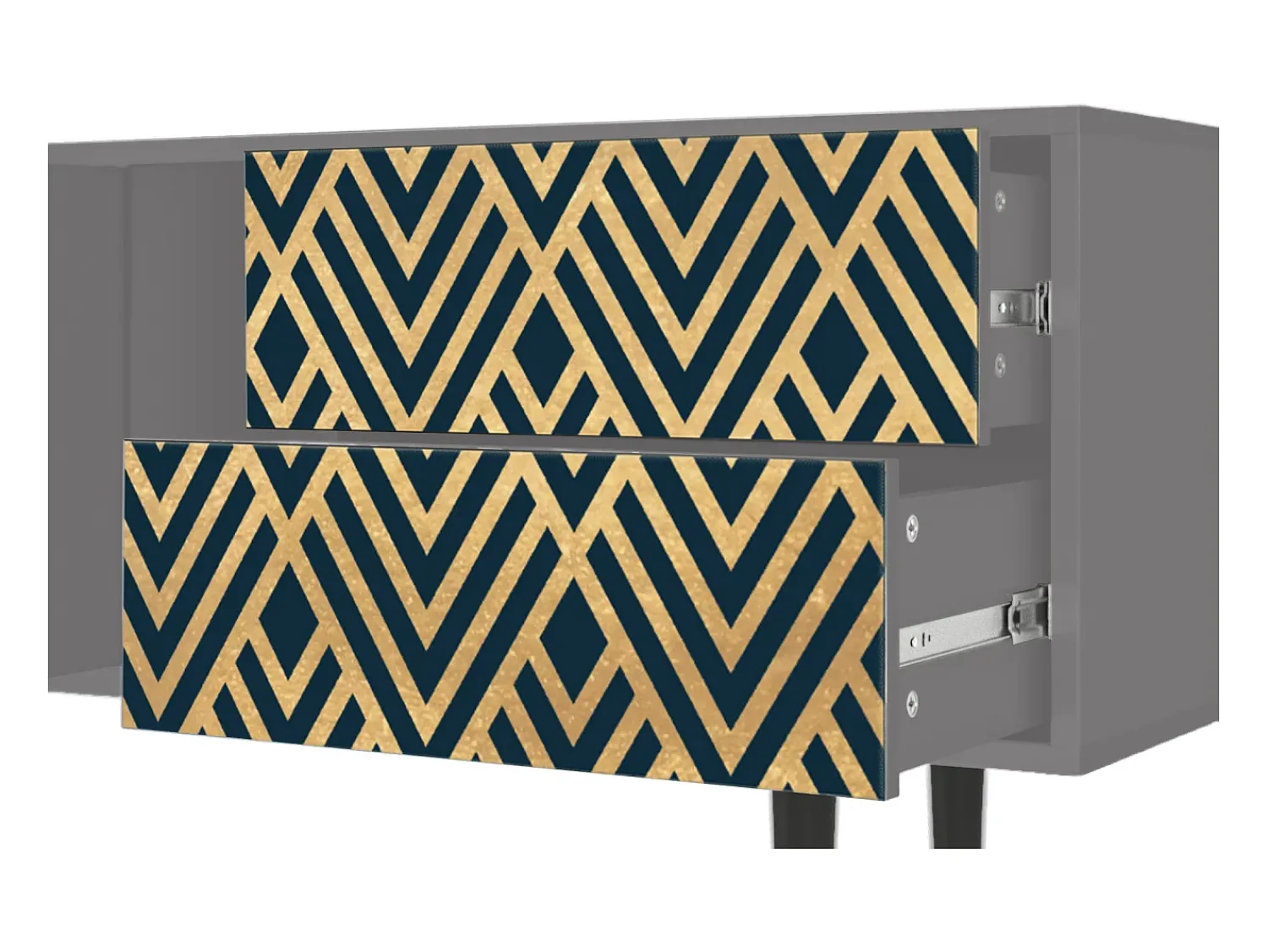 Mueble de TV - 170х69х48 cm - T1 - Egypt Triangles, Cinza^ Móvel De Tv