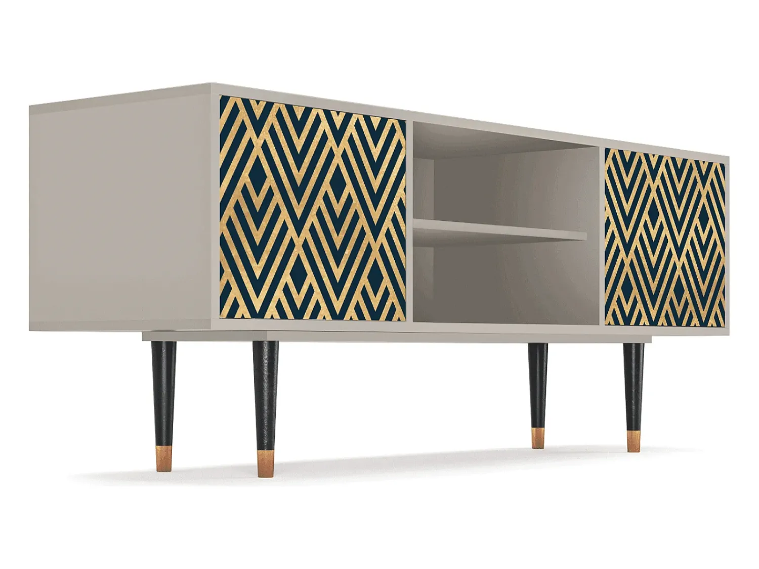 Móvel De Tv* Mueble de TV - 170х69х48 cm - T2 - Egypt Triangles, Areia Bege