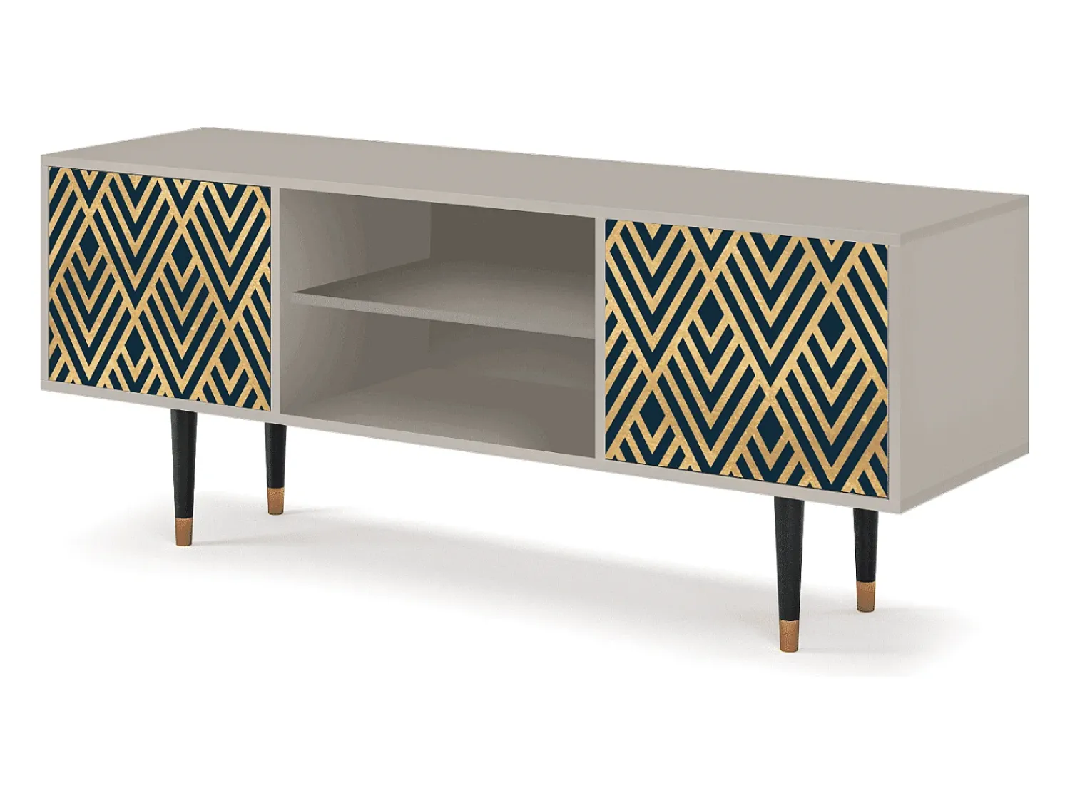 Móvel De Tv* Mueble de TV - 170х69х48 cm - T2 - Egypt Triangles, Areia Bege