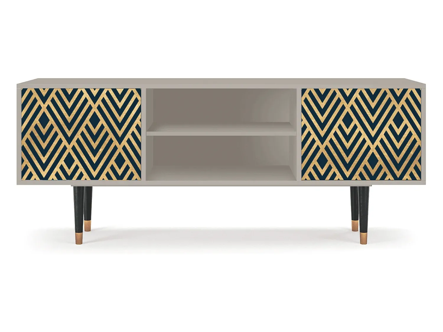 Móvel De Tv* Mueble de TV - 170х69х48 cm - T2 - Egypt Triangles, Areia Bege