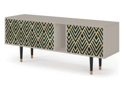 Móvel De Tv| Mueble de TV - 170х69х48 cm - T1 - Egypt Triangles, Areia Bege