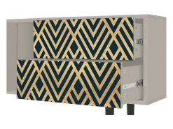 Móvel De Tv| Mueble de TV - 170х69х48 cm - T1 - Egypt Triangles, Areia Bege