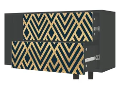 Móvel De Tv| Mueble de TV - 170х69х48 cm - T1 - Egypt Triangles, Antracite Cinza antracite