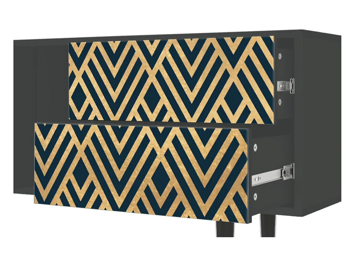 Móvel De Tv| Mueble de TV - 170х69х48 cm - T1 - Egypt Triangles, Antracite Cinza antracite